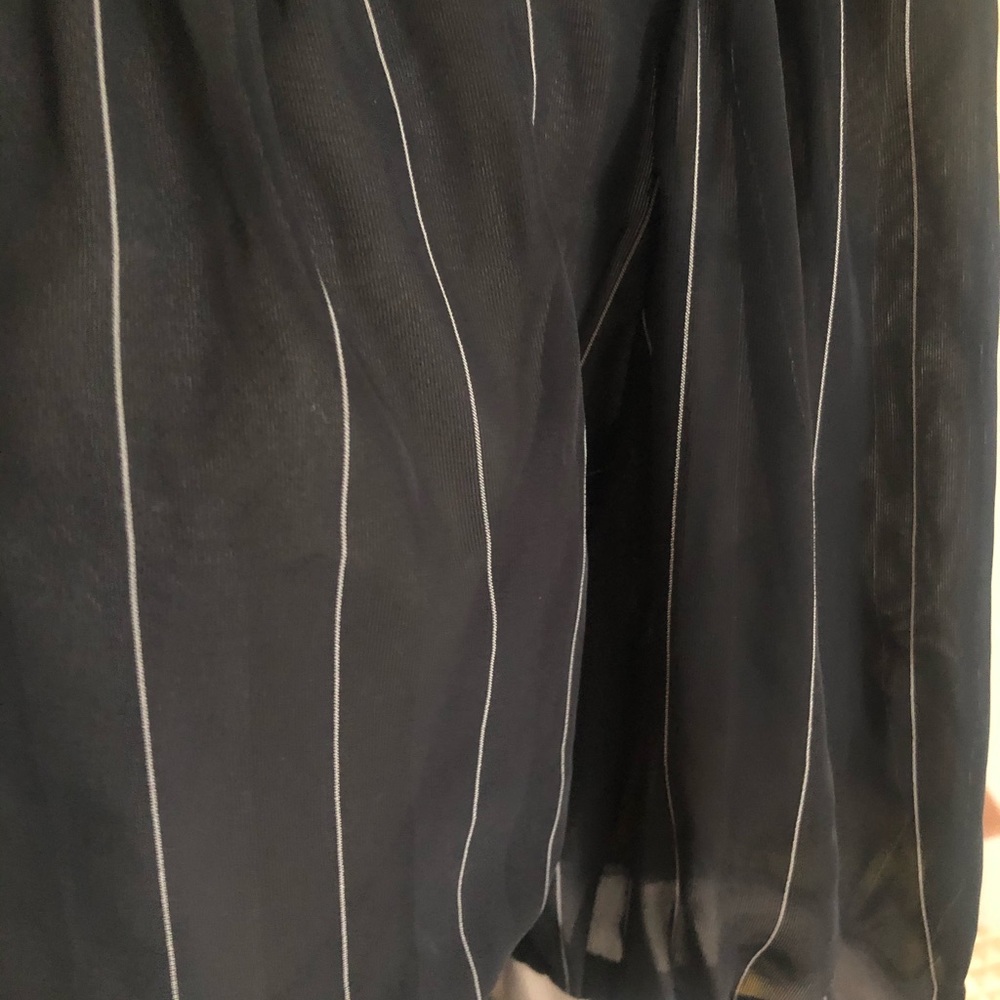 SOLD Vintage 1940s Style Dress Black White Stripe Sheer S M Rockabilly Pinup - Picture 5 of 6